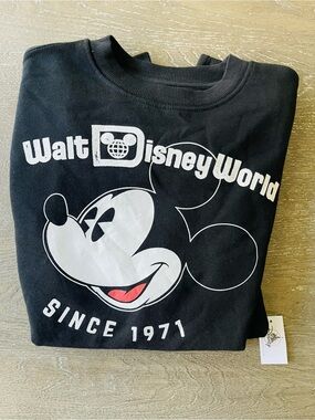 Disney Kids Black Mickey Graphic Sweatshirt with Red Accent
